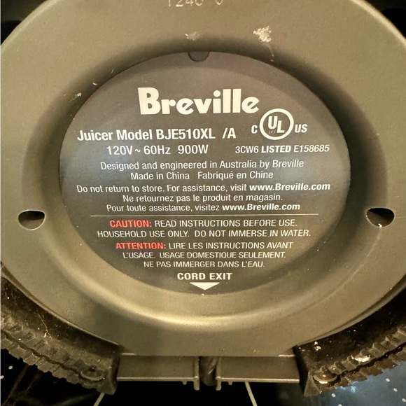 Breville BJE510XL Juice Fountain Multi-Speed Juicer – In Great Condition! - Picture 4 of 4